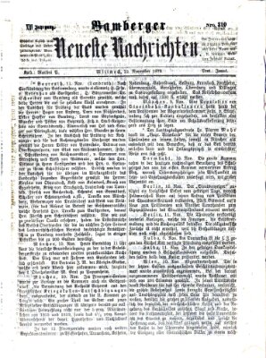 Bamberger neueste Nachrichten Mittwoch 12. November 1873