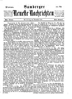 Bamberger neueste Nachrichten Sonntag 16. November 1873