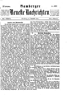 Bamberger neueste Nachrichten Dienstag 25. November 1873