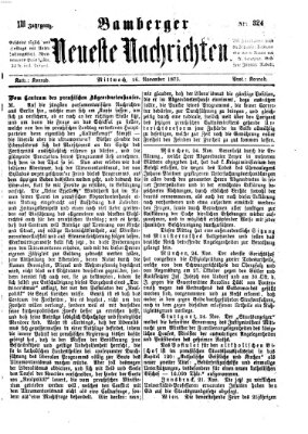 Bamberger neueste Nachrichten Mittwoch 26. November 1873