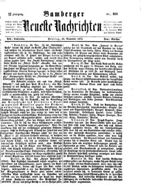 Bamberger neueste Nachrichten Freitag 28. November 1873