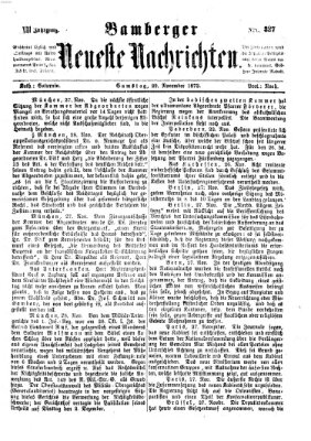 Bamberger neueste Nachrichten Samstag 29. November 1873