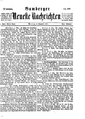 Bamberger neueste Nachrichten Montag 8. Dezember 1873