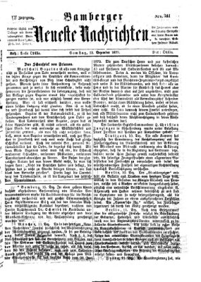 Bamberger neueste Nachrichten Samstag 13. Dezember 1873