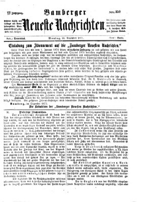 Bamberger neueste Nachrichten Montag 22. Dezember 1873