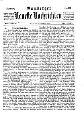 Bamberger neueste Nachrichten Montag 29. Dezember 1873