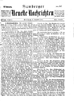 Bamberger neueste Nachrichten Mittwoch 31. Dezember 1873