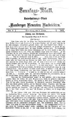 Bamberger neueste Nachrichten. Sonntagsblatt : Unterhaltungs-Beilage zu den "Bamberger neueste Nachrichten" (Bamberger neueste Nachrichten) Sonntag 8. Januar 1871