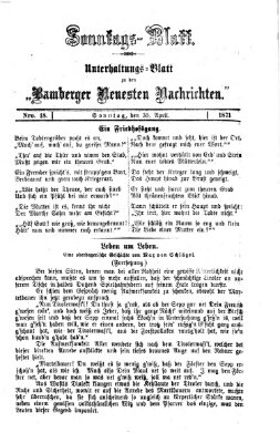 Bamberger neueste Nachrichten. Sonntagsblatt : Unterhaltungs-Beilage zu den "Bamberger neueste Nachrichten" (Bamberger neueste Nachrichten) Sonntag 30. April 1871