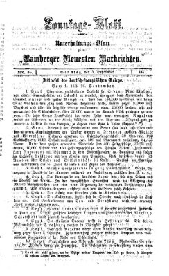 Bamberger neueste Nachrichten. Sonntagsblatt : Unterhaltungs-Beilage zu den "Bamberger neueste Nachrichten" (Bamberger neueste Nachrichten) Sonntag 3. September 1871