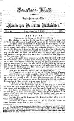 Bamberger neueste Nachrichten. Sonntagsblatt : Unterhaltungs-Beilage zu den "Bamberger neueste Nachrichten" (Bamberger neueste Nachrichten) Sonntag 8. Oktober 1871