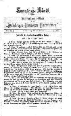 Bamberger neueste Nachrichten. Sonntagsblatt : Unterhaltungs-Beilage zu den "Bamberger neueste Nachrichten" (Bamberger neueste Nachrichten) Sonntag 29. Oktober 1871