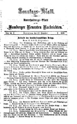 Bamberger neueste Nachrichten. Sonntagsblatt : Unterhaltungs-Beilage zu den "Bamberger neueste Nachrichten" (Bamberger neueste Nachrichten) Sonntag 17. Dezember 1871