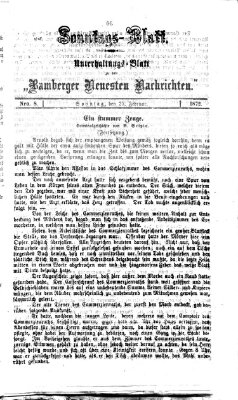 Bamberger neueste Nachrichten. Sonntagsblatt : Unterhaltungs-Beilage zu den "Bamberger neueste Nachrichten" (Bamberger neueste Nachrichten) Sonntag 25. Februar 1872