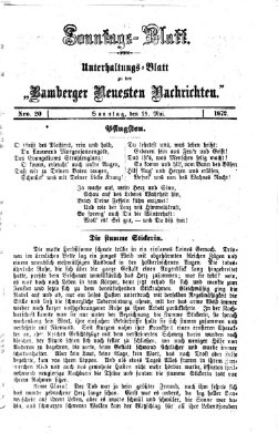 Bamberger neueste Nachrichten. Sonntagsblatt : Unterhaltungs-Beilage zu den "Bamberger neueste Nachrichten" (Bamberger neueste Nachrichten) Sonntag 19. Mai 1872