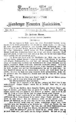 Bamberger neueste Nachrichten. Sonntagsblatt : Unterhaltungs-Beilage zu den "Bamberger neueste Nachrichten" (Bamberger neueste Nachrichten) Sonntag 14. Juli 1872