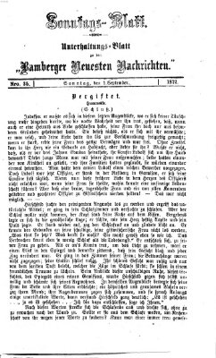 Bamberger neueste Nachrichten. Sonntagsblatt : Unterhaltungs-Beilage zu den "Bamberger neueste Nachrichten" (Bamberger neueste Nachrichten) Sonntag 1. September 1872