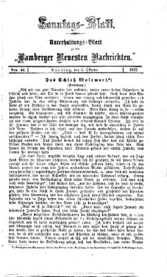 Bamberger neueste Nachrichten. Sonntagsblatt : Unterhaltungs-Beilage zu den "Bamberger neueste Nachrichten" (Bamberger neueste Nachrichten) Sonntag 6. Oktober 1872