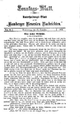 Bamberger neueste Nachrichten. Sonntagsblatt : Unterhaltungs-Beilage zu den "Bamberger neueste Nachrichten" (Bamberger neueste Nachrichten) Sonntag 29. Dezember 1872