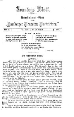 Bamberger neueste Nachrichten. Sonntagsblatt : Unterhaltungs-Beilage zu den "Bamberger neueste Nachrichten" (Bamberger neueste Nachrichten) Sonntag 24. August 1873