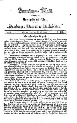 Bamberger neueste Nachrichten. Sonntagsblatt : Unterhaltungs-Beilage zu den "Bamberger neueste Nachrichten" (Bamberger neueste Nachrichten) Sonntag 21. September 1873