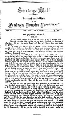 Bamberger neueste Nachrichten. Sonntagsblatt : Unterhaltungs-Beilage zu den "Bamberger neueste Nachrichten" (Bamberger neueste Nachrichten) Sonntag 5. Oktober 1873