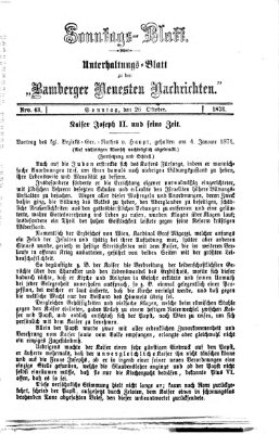 Bamberger neueste Nachrichten. Sonntagsblatt : Unterhaltungs-Beilage zu den "Bamberger neueste Nachrichten" (Bamberger neueste Nachrichten) Sonntag 26. Oktober 1873