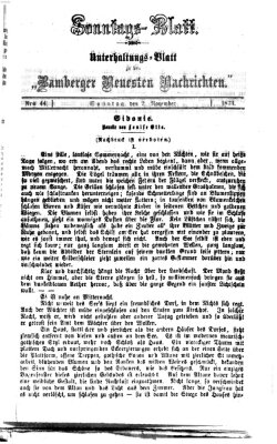 Bamberger neueste Nachrichten. Sonntagsblatt : Unterhaltungs-Beilage zu den "Bamberger neueste Nachrichten" (Bamberger neueste Nachrichten) Sonntag 2. November 1873