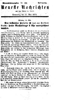 Neueste Nachrichten aus dem Gebiete der Politik (Münchner neueste Nachrichten) Donnerstag 11. Mai 1871