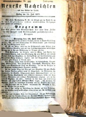 Neueste Nachrichten aus dem Gebiete der Politik (Münchner neueste Nachrichten) Freitag 14. Juli 1871