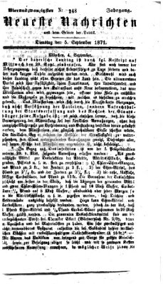 Neueste Nachrichten aus dem Gebiete der Politik (Münchner neueste Nachrichten) Dienstag 5. September 1871