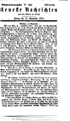 Neueste Nachrichten aus dem Gebiete der Politik (Münchner neueste Nachrichten) Freitag 15. September 1871