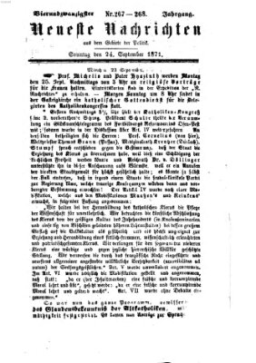 Neueste Nachrichten aus dem Gebiete der Politik (Münchner neueste Nachrichten) Sonntag 24. September 1871