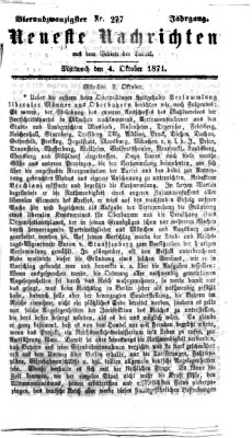 Neueste Nachrichten aus dem Gebiete der Politik (Münchner neueste Nachrichten) Mittwoch 4. Oktober 1871