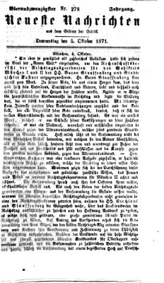 Neueste Nachrichten aus dem Gebiete der Politik (Münchner neueste Nachrichten) Donnerstag 5. Oktober 1871