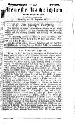 Neueste Nachrichten aus dem Gebiete der Politik (Münchner neueste Nachrichten) Samstag 23. Dezember 1871