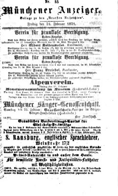 Münchener Anzeiger (Münchner neueste Nachrichten) Freitag 24. Februar 1871