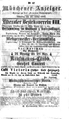 Münchener Anzeiger (Münchner neueste Nachrichten) Dienstag 28. März 1871