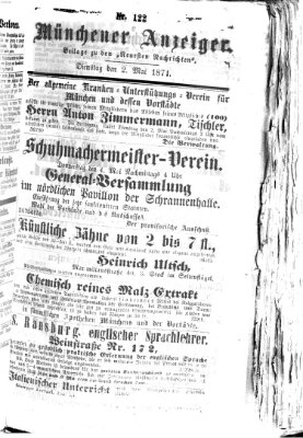 Münchener Anzeiger (Münchner neueste Nachrichten) Dienstag 2. Mai 1871