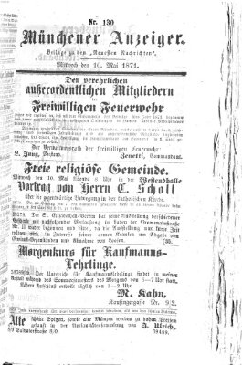 Münchener Anzeiger (Münchner neueste Nachrichten) Mittwoch 10. Mai 1871