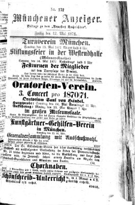 Münchener Anzeiger (Münchner neueste Nachrichten) Freitag 12. Mai 1871