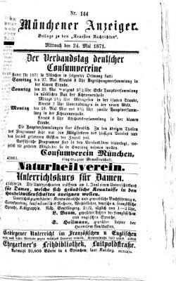 Münchener Anzeiger (Münchner neueste Nachrichten) Mittwoch 24. Mai 1871