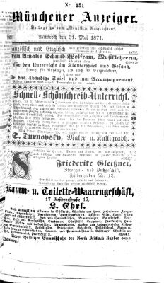 Münchener Anzeiger (Münchner neueste Nachrichten) Mittwoch 31. Mai 1871