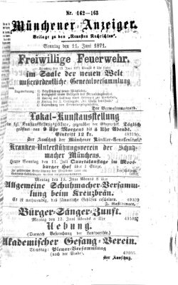 Münchener Anzeiger (Münchner neueste Nachrichten) Sonntag 11. Juni 1871