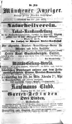 Münchener Anzeiger (Münchner neueste Nachrichten) Mittwoch 19. Juli 1871