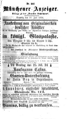 Münchener Anzeiger (Münchner neueste Nachrichten) Dienstag 25. Juli 1871