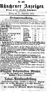 Münchener Anzeiger (Münchner neueste Nachrichten) Freitag 15. September 1871