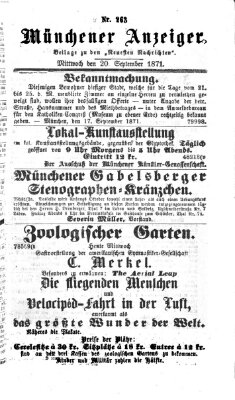 Münchener Anzeiger (Münchner neueste Nachrichten) Mittwoch 20. September 1871