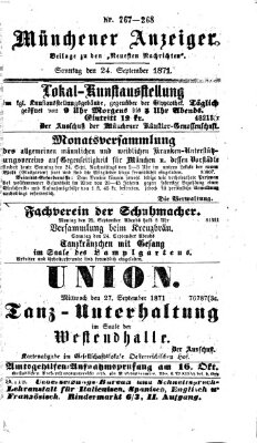 Münchener Anzeiger (Münchner neueste Nachrichten) Sonntag 24. September 1871