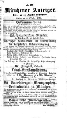 Münchener Anzeiger (Münchner neueste Nachrichten) Freitag 6. Oktober 1871